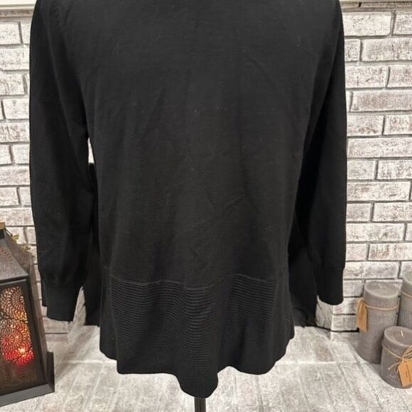 NWT Philosophy Open Cardigan Gold Zipper Medium Stretcb Ribbed Neutral Lagenlook - Picture 9 of 10